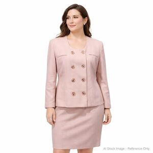 Gilmor Vintage Skirt Suit Blush Pink Size 10 Petite